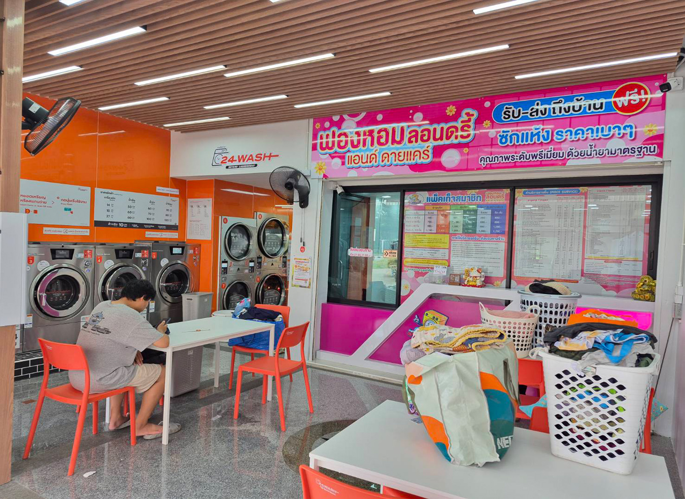 พื้นที่รับผ้าของร้าน